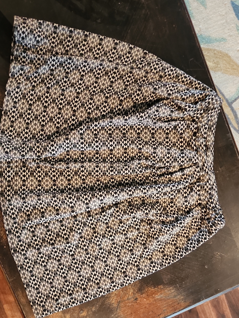 Joe Benbasset Black and White Geometric A-Line Skirt
